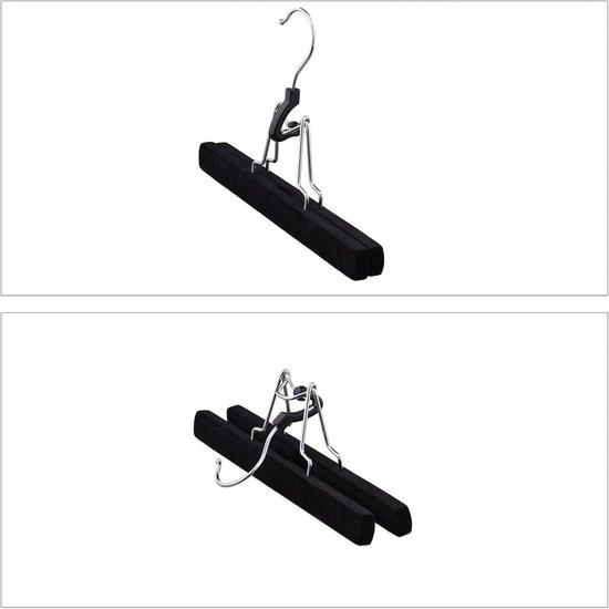 OEM Hosenbügel-Set, 5er-Set – Klemme – Samt – Holz – rutschfest – B: 25 cm – Hosenbügel – Kleiderbügel – schwarz – Wohnaccessoires – Aufbewahrungssystem für Hosenbügel 2026