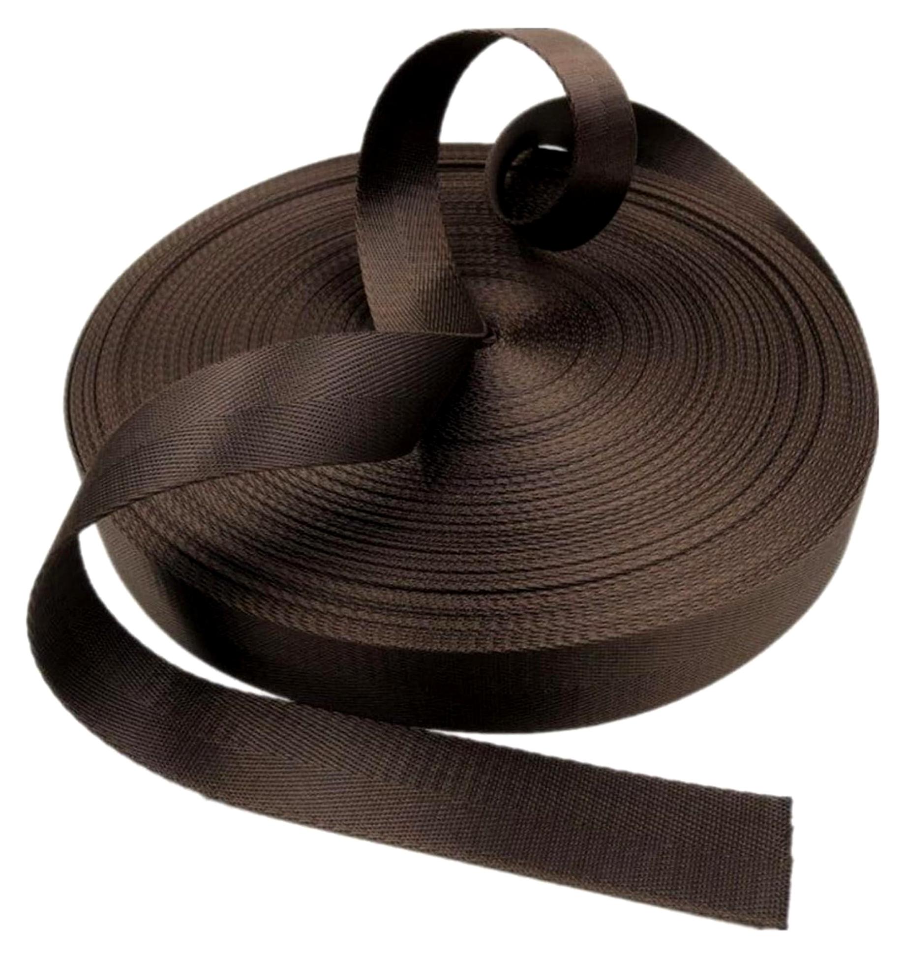 Markenlos Nylon-Gurtband, mehrfarbig, 25 mm/38 mm x 5–20 Yards (Dunkelbraun, 38 mm x 10 Yards)