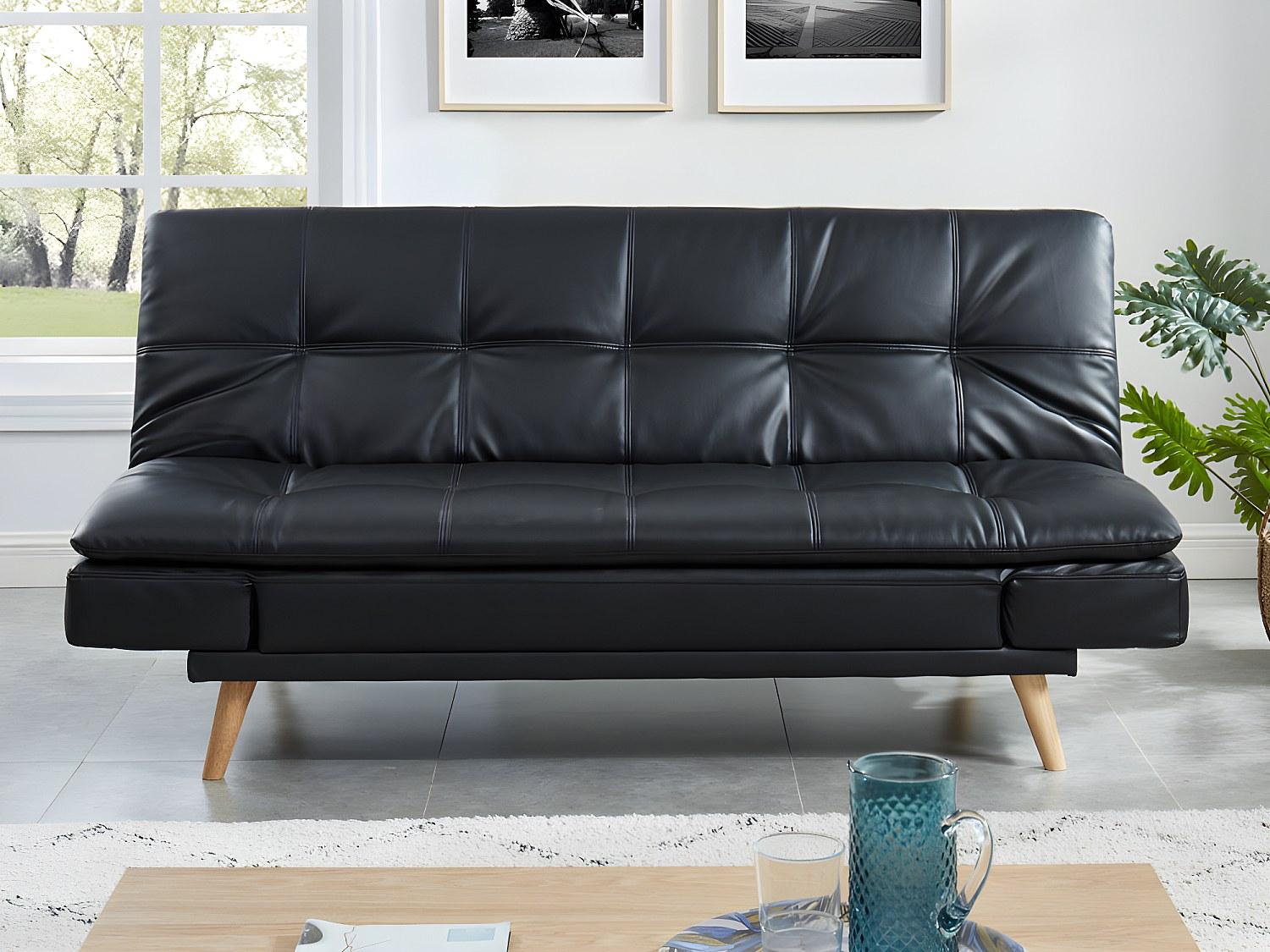 Vente-unique 3-Sitzer-Sofa ZARINA aus - Farbe Schwarz