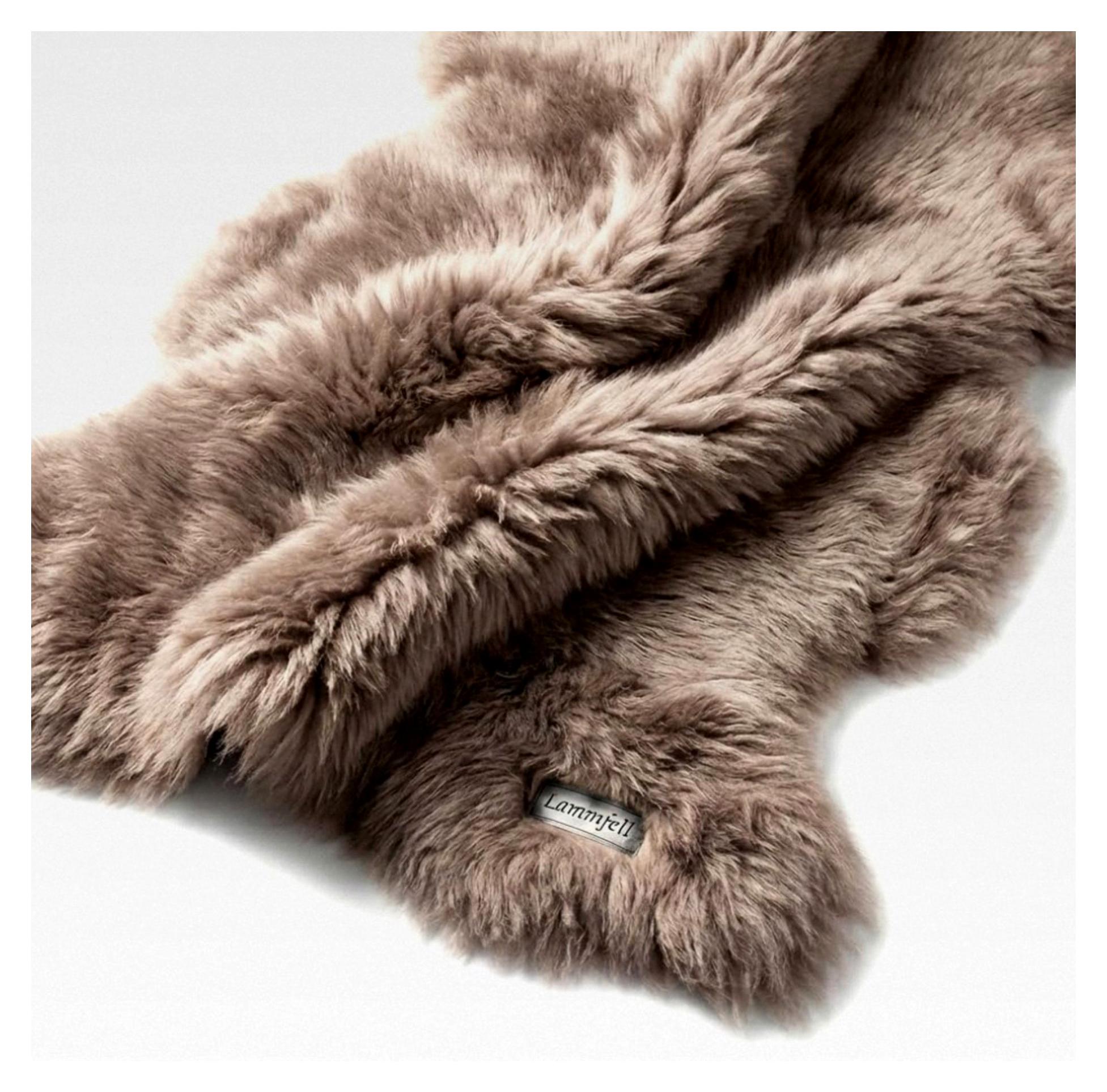 Markenlos Beiges Lammfell 95cm Premium