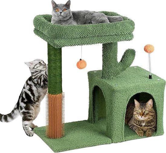 Famanu Katzenbaum Kratzmöbel - Katzenbaum mit Hängematte und schönem Katzenhaus 87787