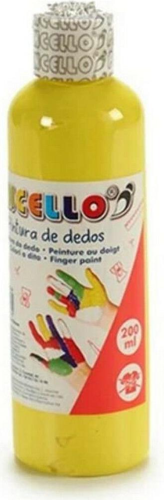 Fingerfarbe Pincello Gelb 200 ml (12 Stück) S3615176