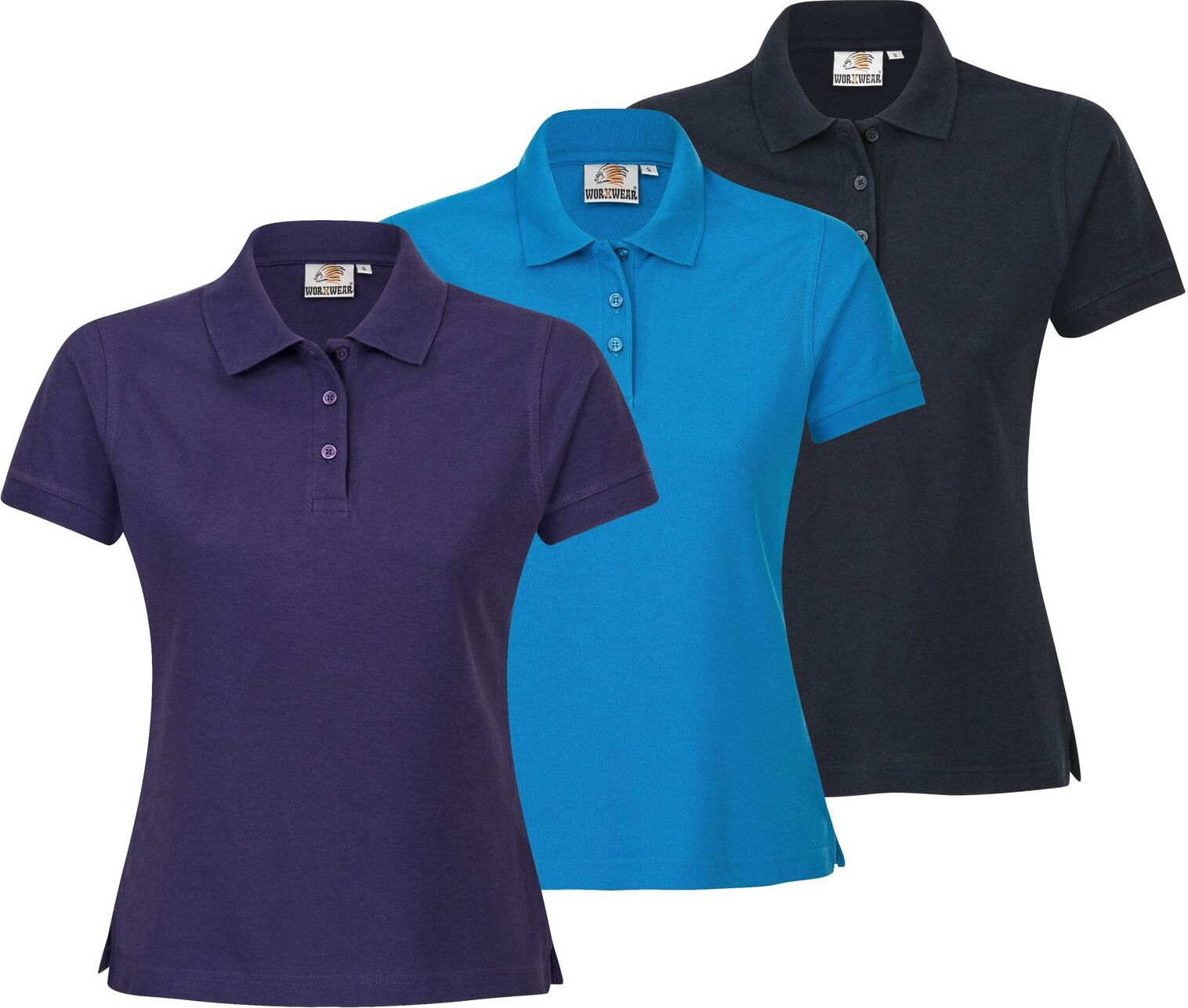 3er Set Damen Poloshirt workwear basic im Vorteilspack Berufskleidung der Marke WORXWEAR