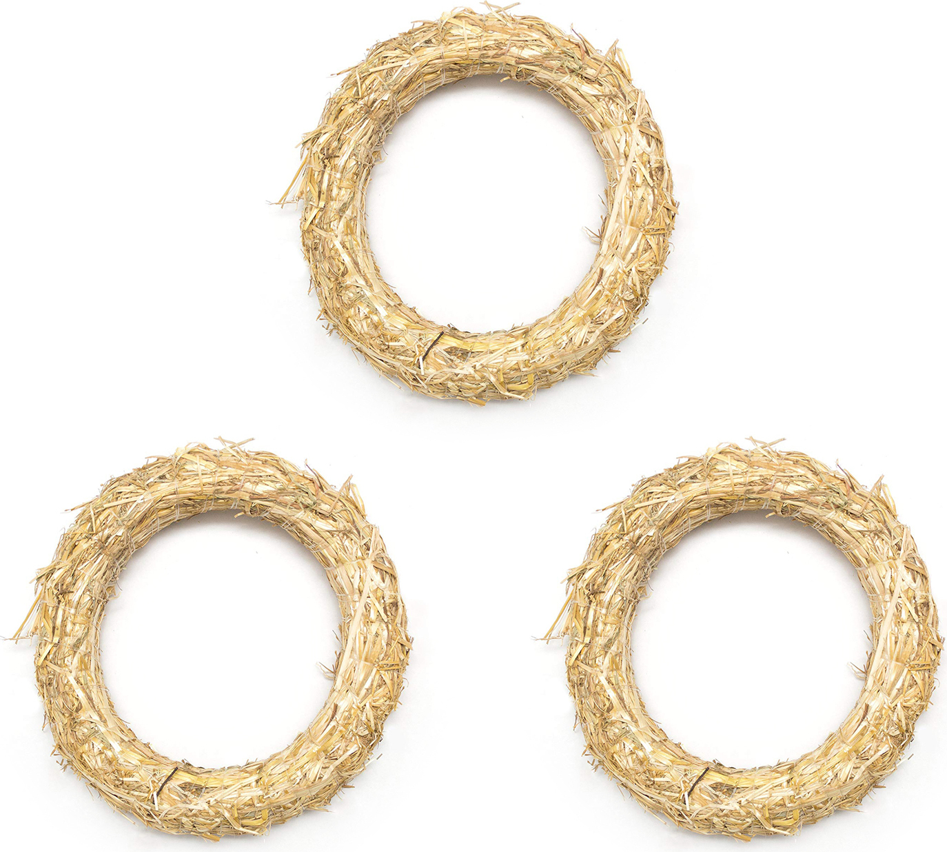 3x DekoPrinz® Natur Strohkranz Ø 33cm / 5cm Strohrömer Rohling Adventskranz Türkranz Kranz Strohring SKN33-3