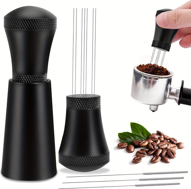 Meoiruery 7-Pin-Espresso-Verteiler, Kaffeepulver-Rührnadel, Espresso-Verteiler, Espresso-Verteilerwerkzeuge, Espresso-Rührnadel, Nadelverteiler, Schwarz KAU-ER-LYS-PH-20260116-141