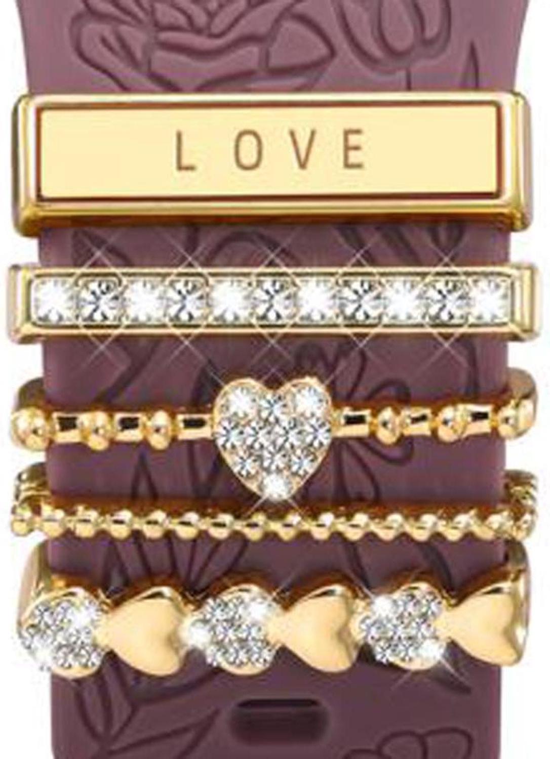 Smartwatch ozdobný krúžok LOVE zlatý kov 21mm príslušenstvo pre náramky