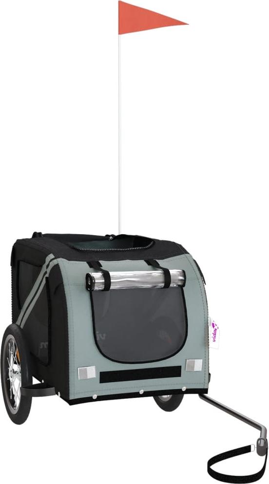 Fahrradanhänger Hunde Schwarz und Grau Oxford-Gewebe und Eisen