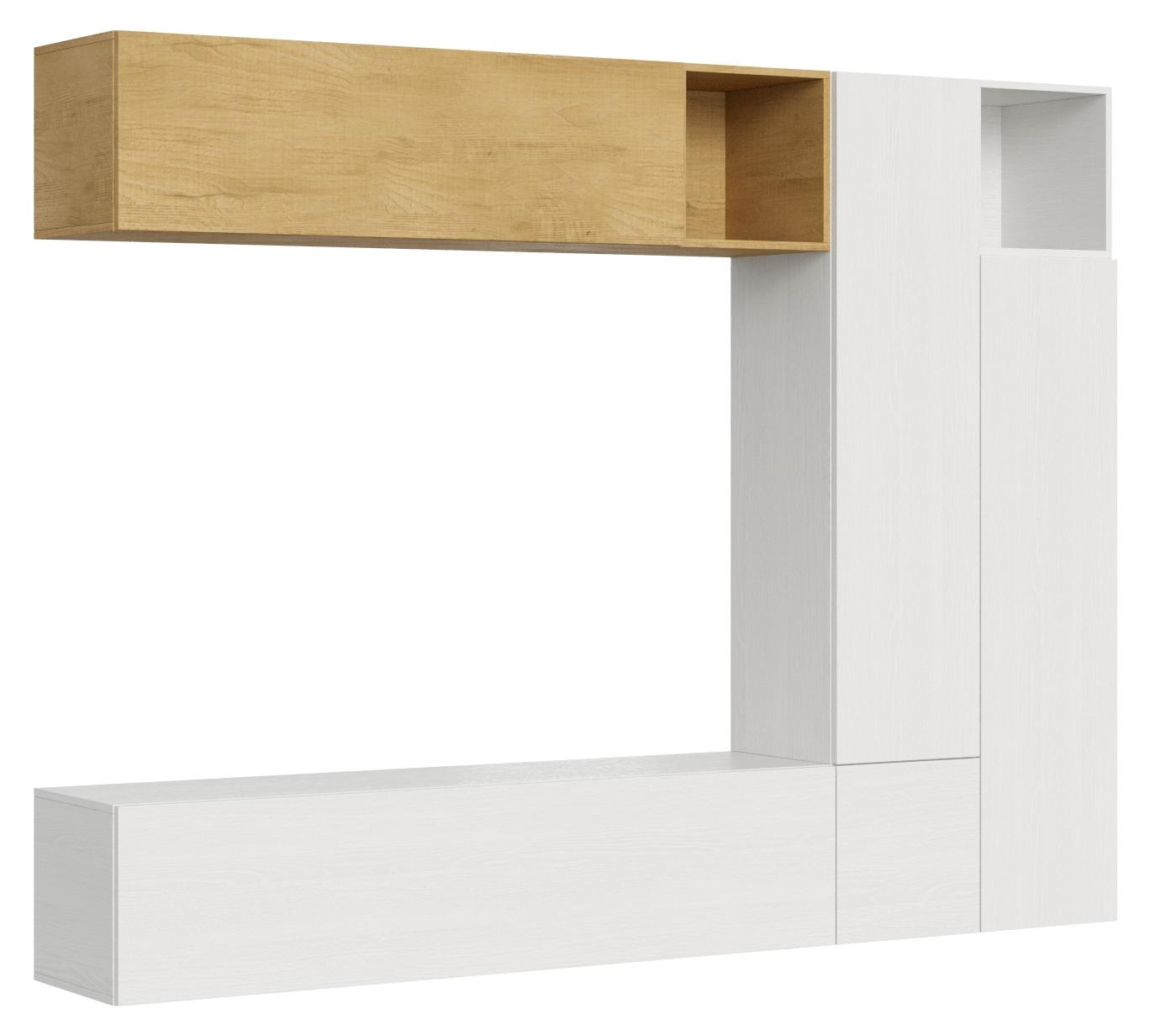 Itamoby Zusammensetzung der Wohnzimmerwand A08 L.254 H194 T.39,2