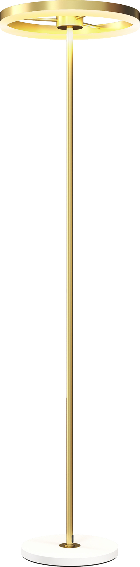 HOMCOM Stehlampe LED Wohnzimmer Dimmbar Stehleuchte mit 3 Lichtfarben, Fußschalter, Standleuchte mit Metallständer, Büro Gold B31-528V90GD