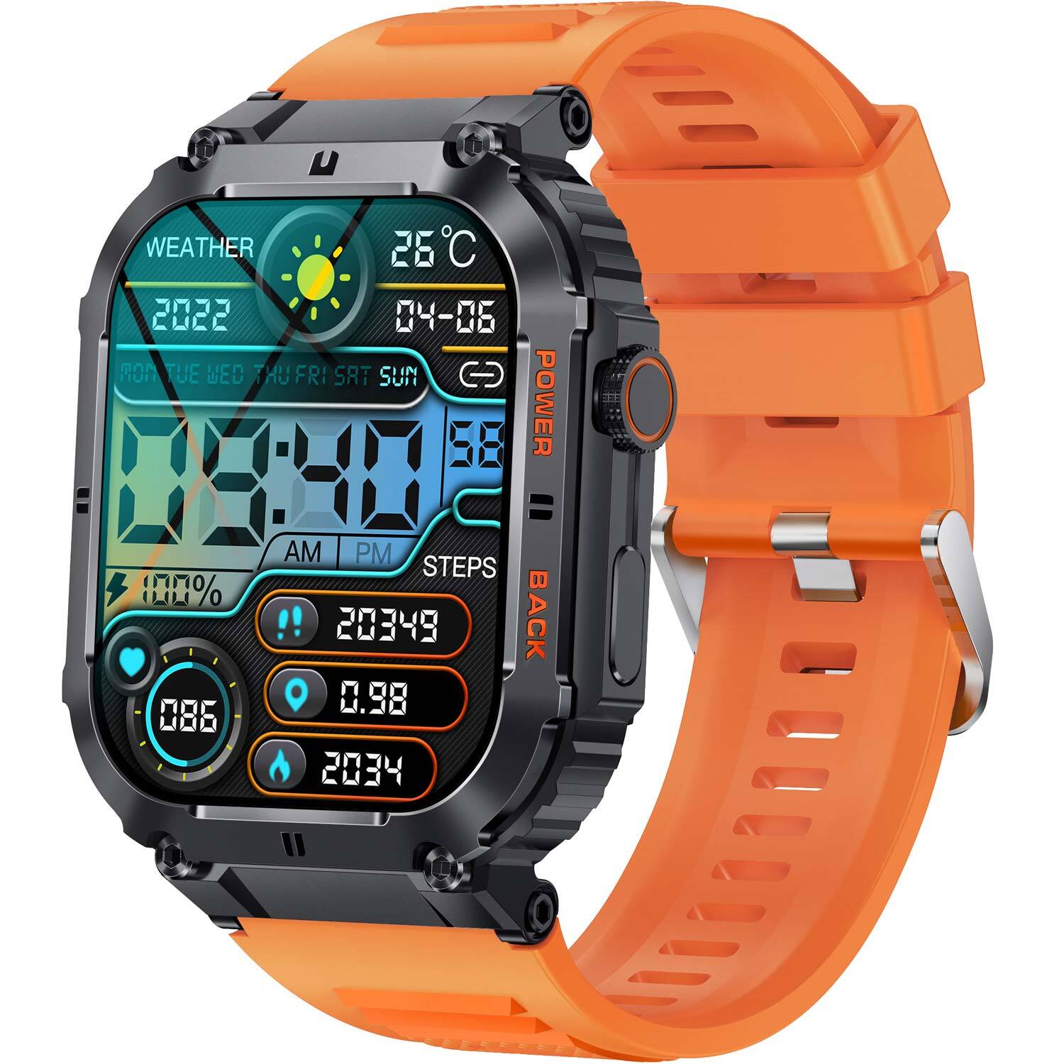Denver SWC-191O Smartwatch - multifunkčné fitness hodinky s funkciou volania, merania tepu a krvného tlaku, IP67