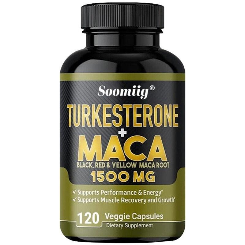 soomiig Turkesterone + Maca 1500mg (120 Kapseln) Nahrungsergänzungsmittel, Muskeln, Energie, Bodybuilding, Fitness, Männergesundheit, Sexuelle Gesundheit