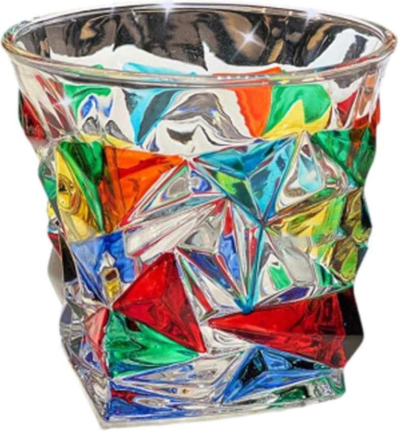 Markenlos Kristallglas Geriffeltes Glas Trinkgläser - Geeignet für Feste, Bars und Cafés - Ideal als Getränkeverpackung und Geschenk