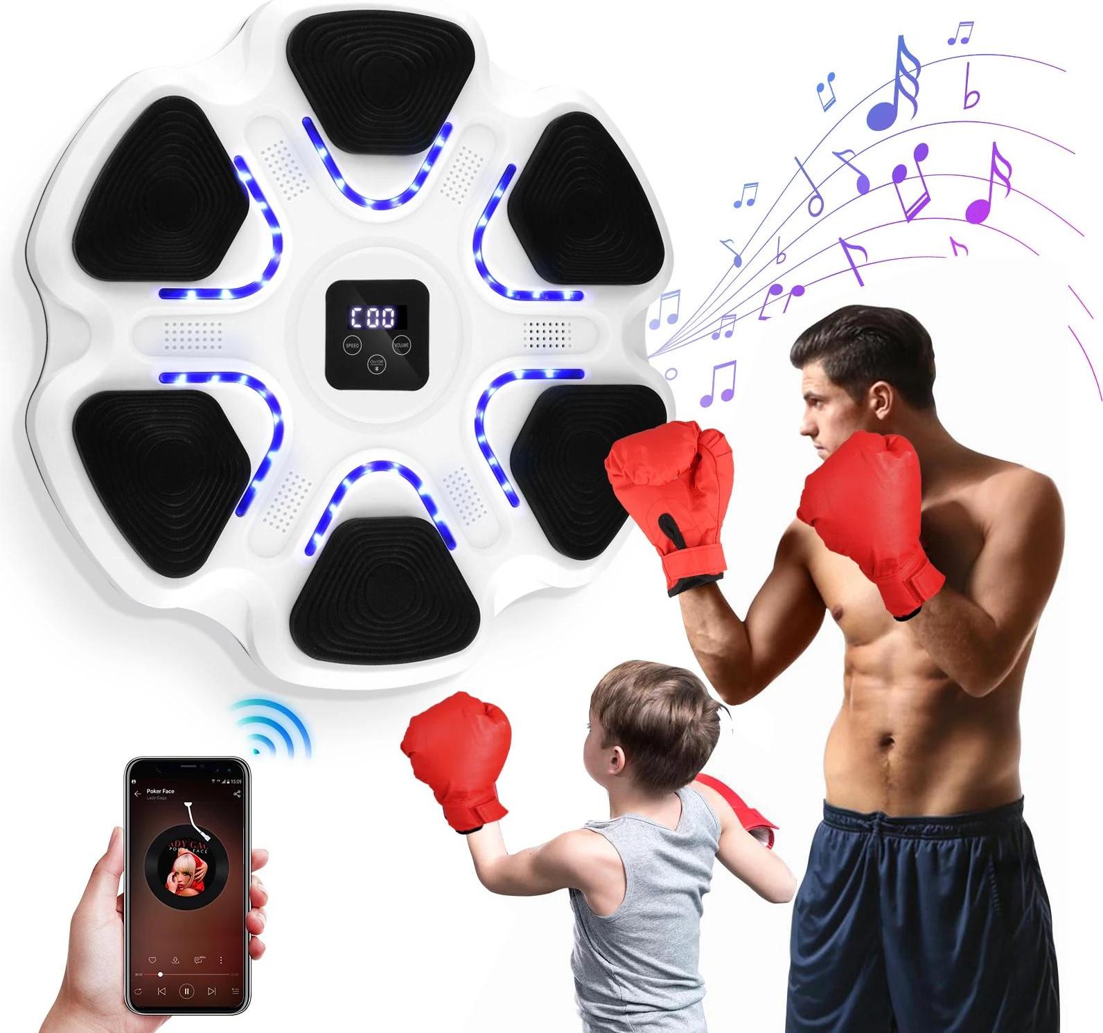 StarTech Intelligenter Musik-Boxtrainer - Wandziel - Reaktionstraining - Heimtraining - Für Erwachsene & Kinder - Weiß