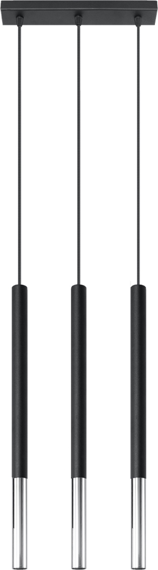 Hängeleuchte MOZAICA 3L schwarz/chrom 3xG9 8W Stahl 90x5x30cm Sollux Lighting