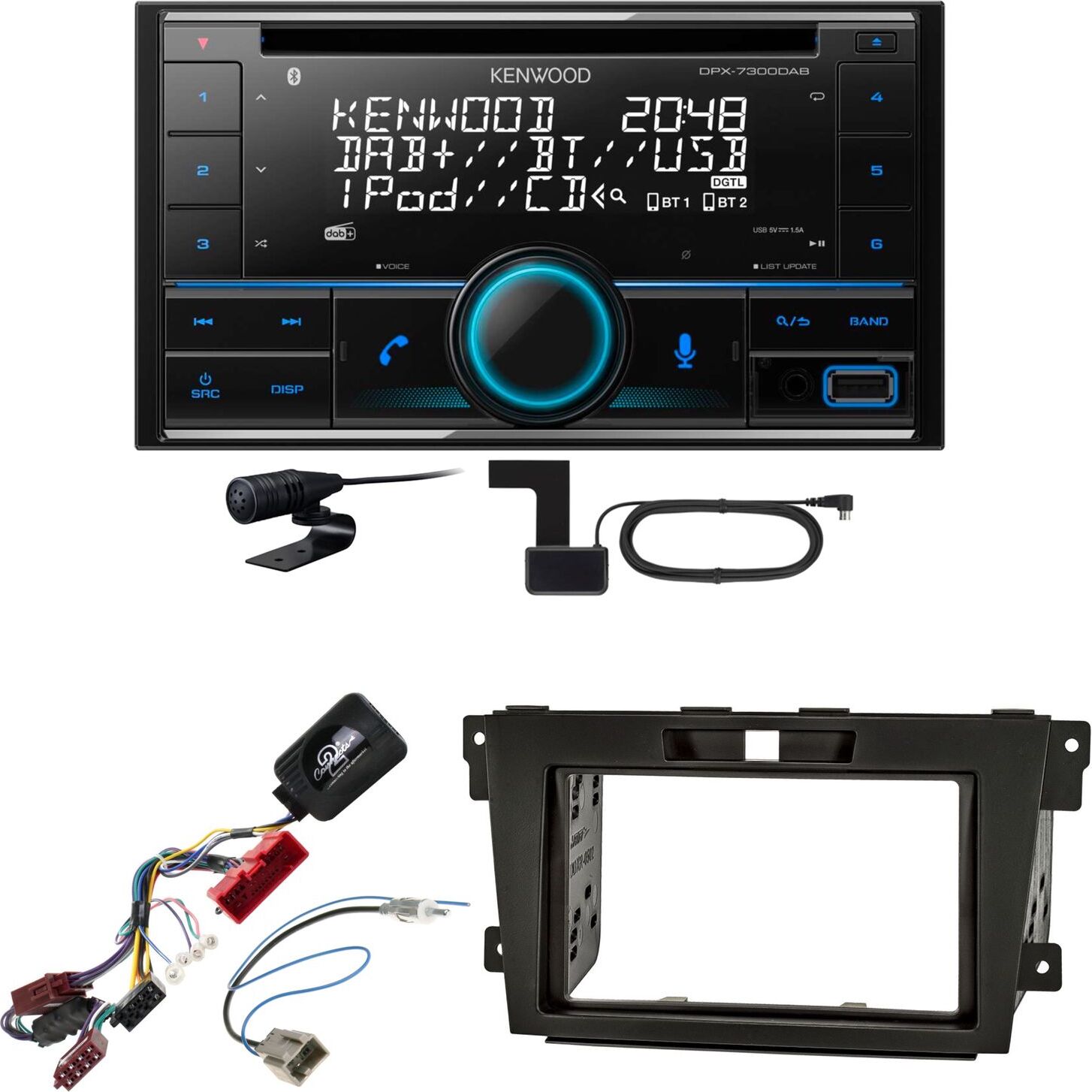 Kenwood DPX-7300DAB Bluetooth Digitalradio USB CD Einbauset für Mazda CX-7