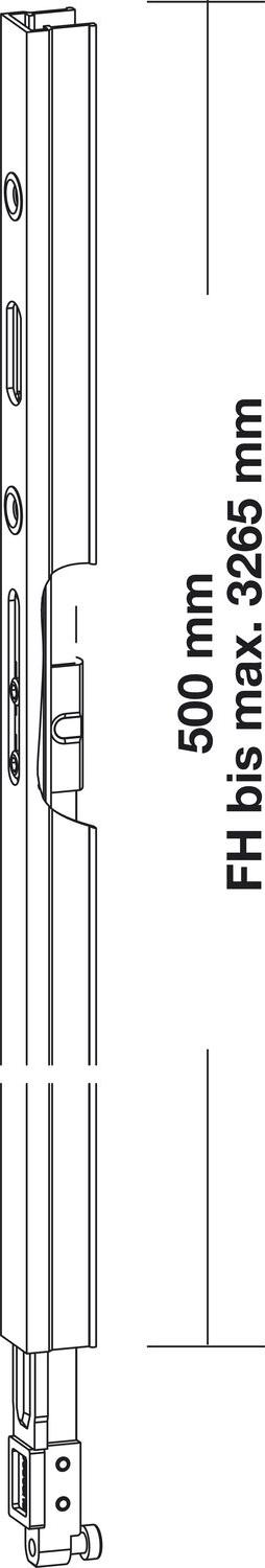 GU HS Getriebeverlängerung, L=500 mm, Alu silber eloxiert 6-32030-00-0-1
