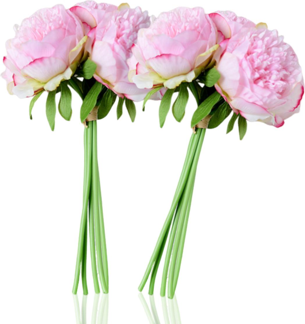 JedBesetzt Sträuße künstliche Pfingstrosen, 10 Köpfe, künstliche Pfingstrosen aus Seide, für Hochzeiten, Zuhause, Büro, Hotel, Fensterbank-Dekoration, Tischdekoration (Hellrosa) K-MM-26113-49