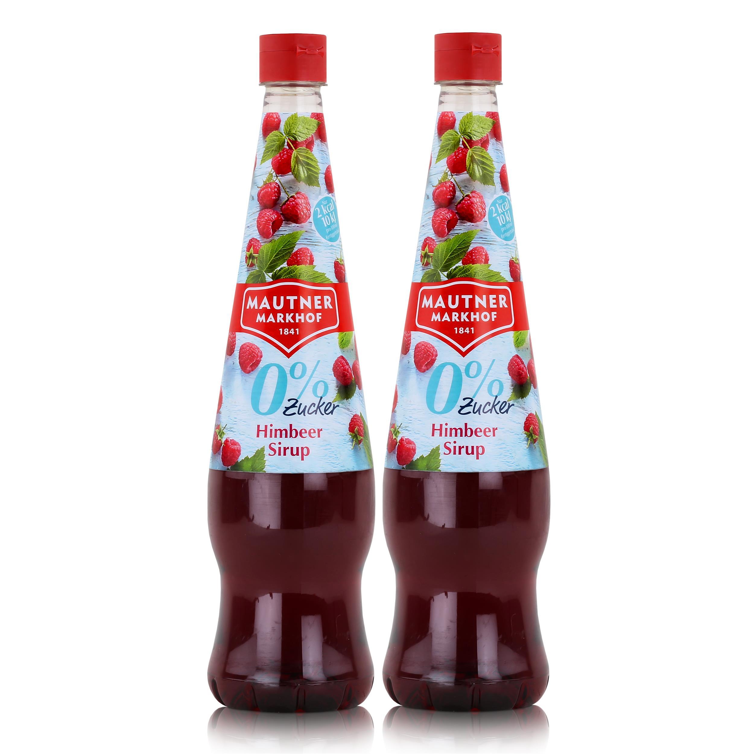 MAUTNER MARKHOF Mautner Getränkesirup Himbeere 0% Zucker 0,7L - Softdrink (2er Pack)