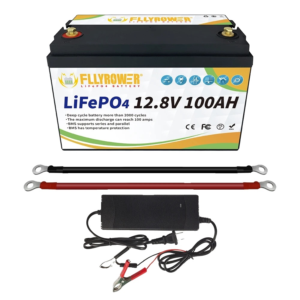 LiFePO4 12V 100Ah batéria, dlhá životnosť, bezpečná prevádzka, 12V 100Ah 332mm