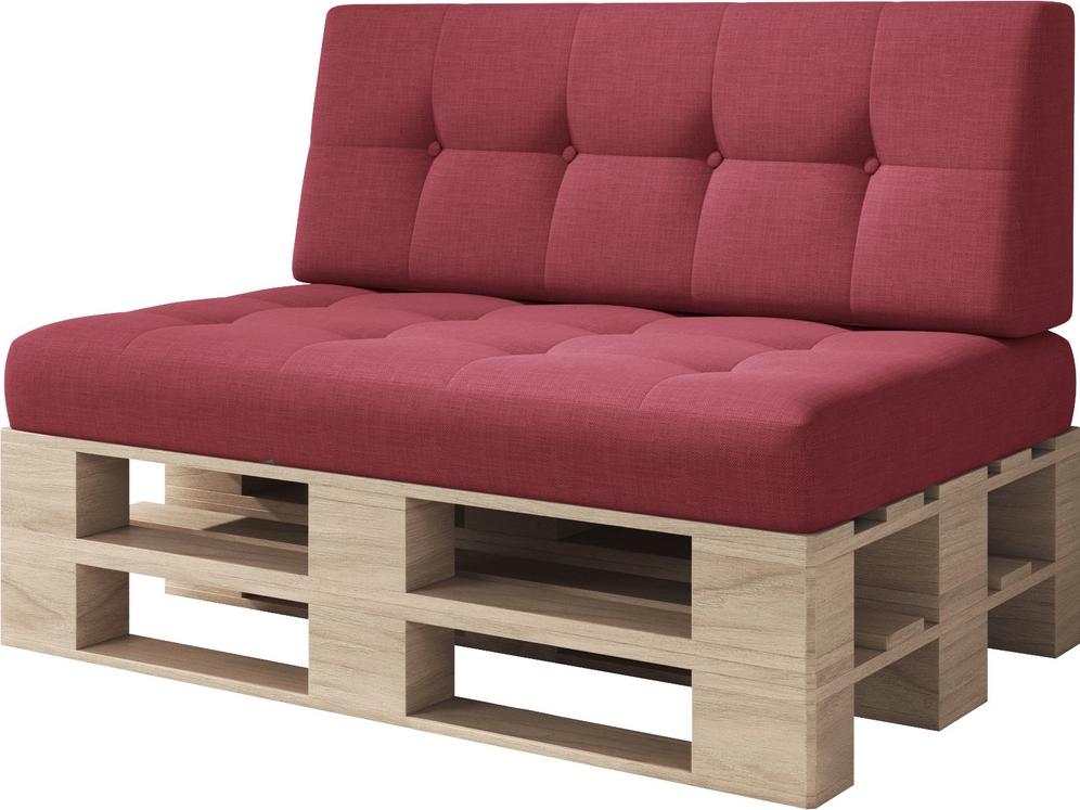 sunnypillow Palettenkissen Verona gesteppt 2er Set Red