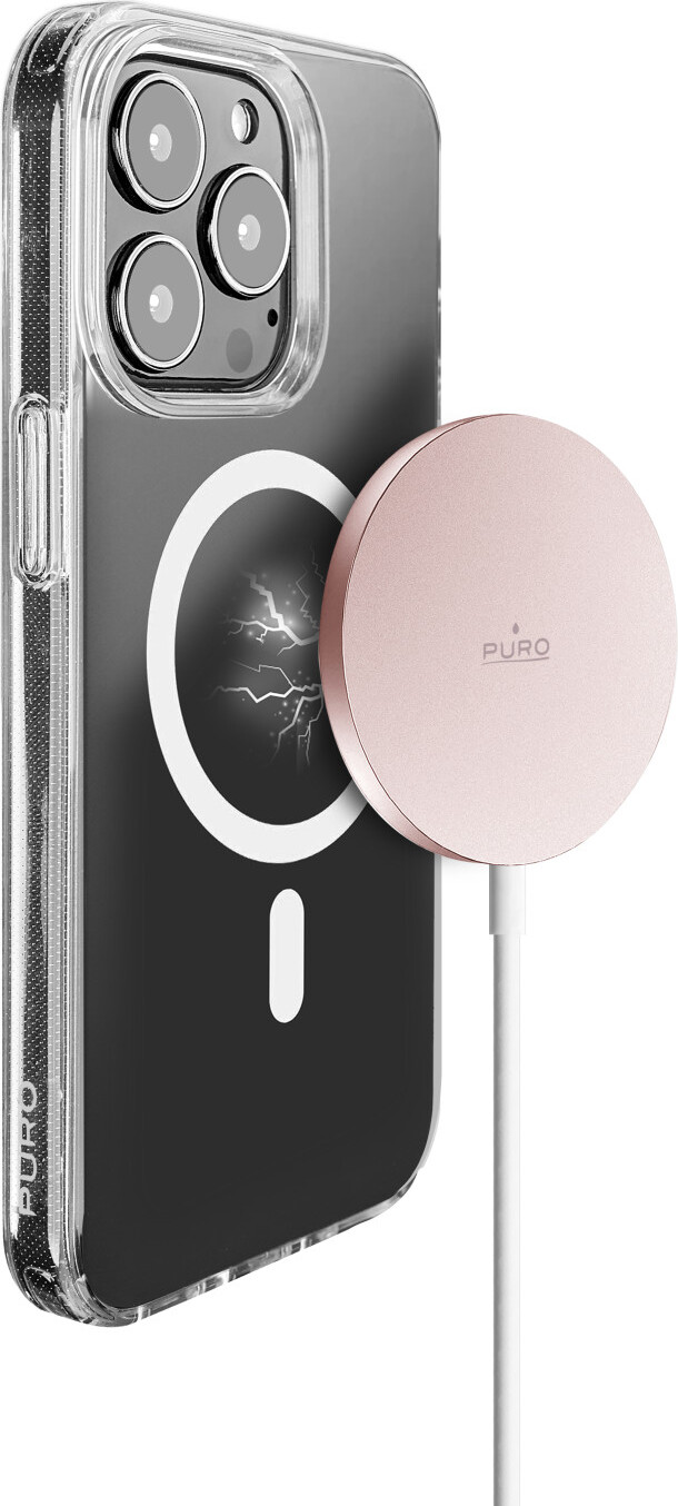 PURO CUSBCMAG1ROSE, Vnútorný, USB, Bezdrôtové nabíjanie, 1 m, Ruže