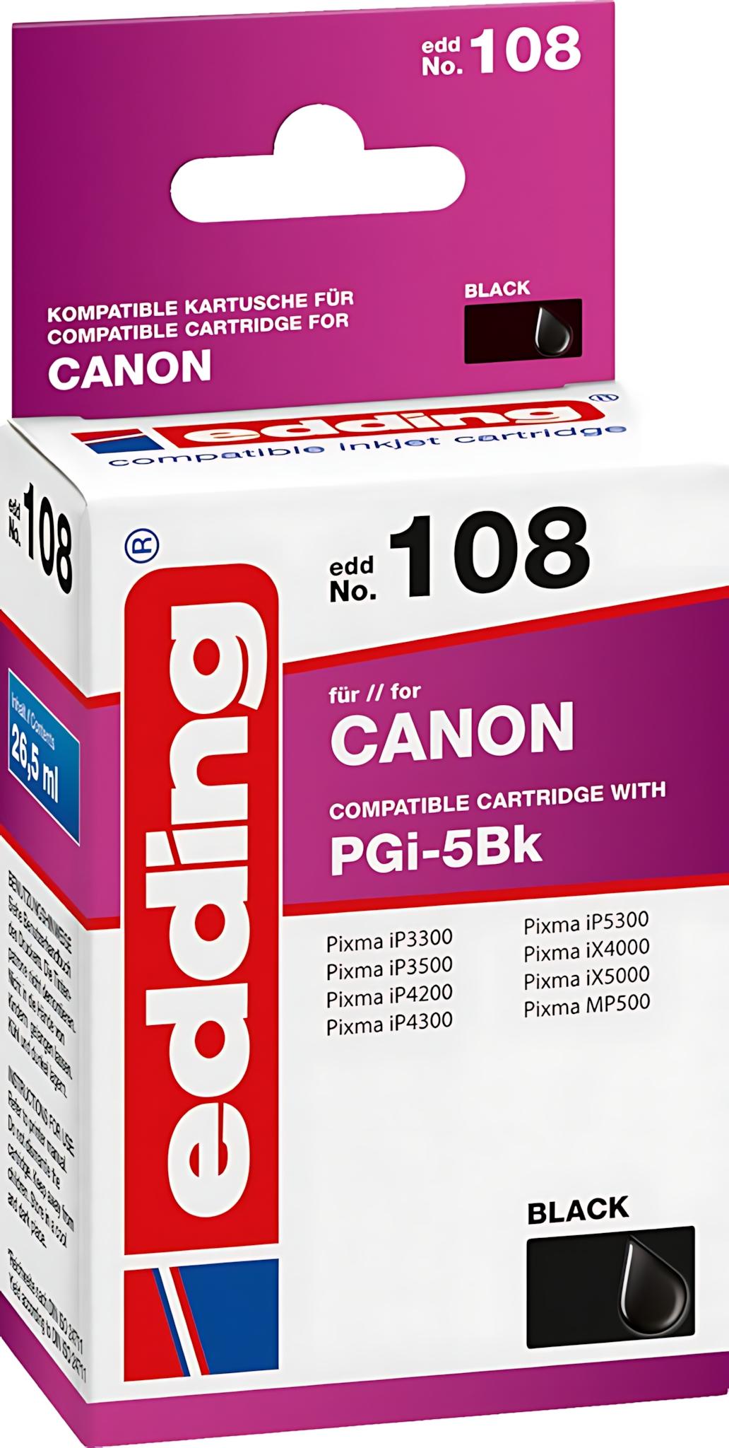 Edding EDD-108, Čierna, 26,5 ml, 1 kusov, Balenie po jednom kuse