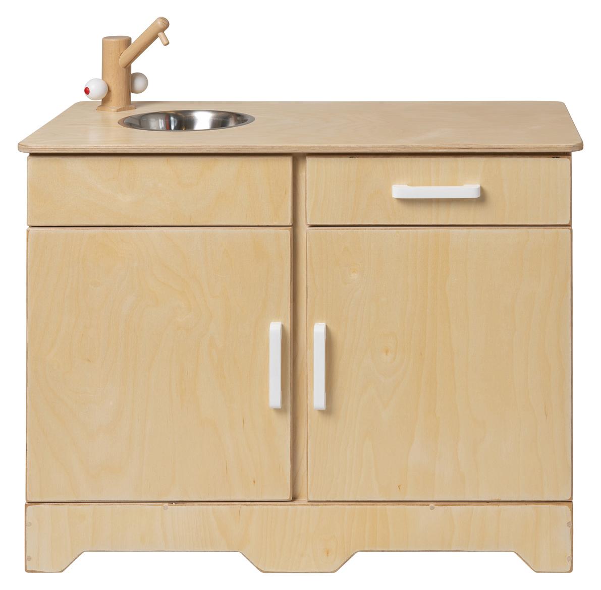 Pertina Van Dijk Toys Holzspielzeug Kche / Kchenzeile - Natur mit Wei (Kinderbetreuungsqualitt) 524NW