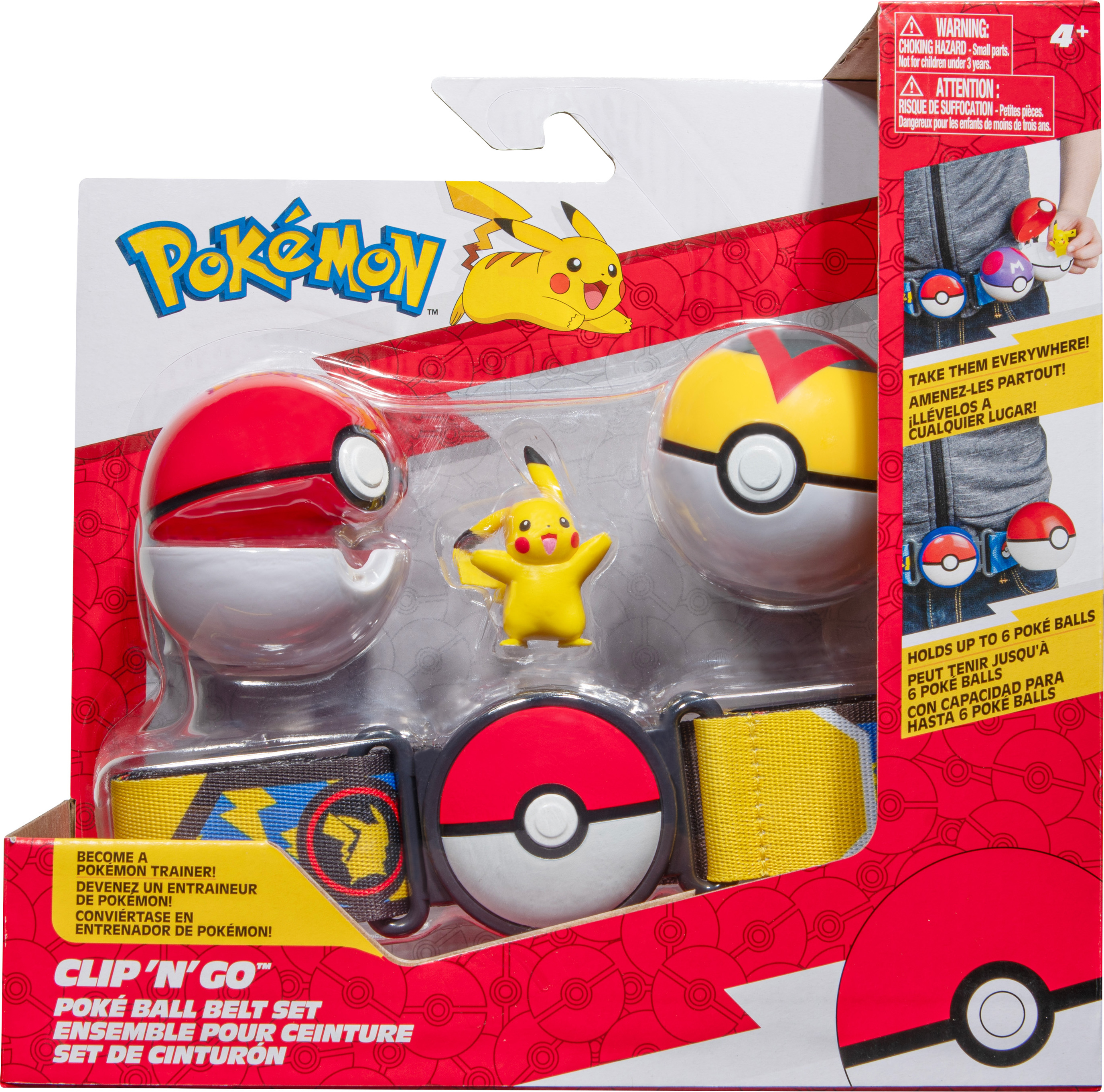Jazwares Pokemon Clip 'n' Go Poké Ball Gürtel Pikachu Set mit Gürtel 110