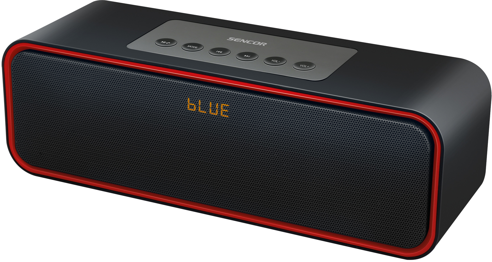 SENCOR SSS 81 Prenosný Bluetooth reproduktor, výstupný výkon: 2 x 5 W (Impedancia: 4 Ohmy), frekvenčná odozva: 65 Hz - 18,5 KHz, budík