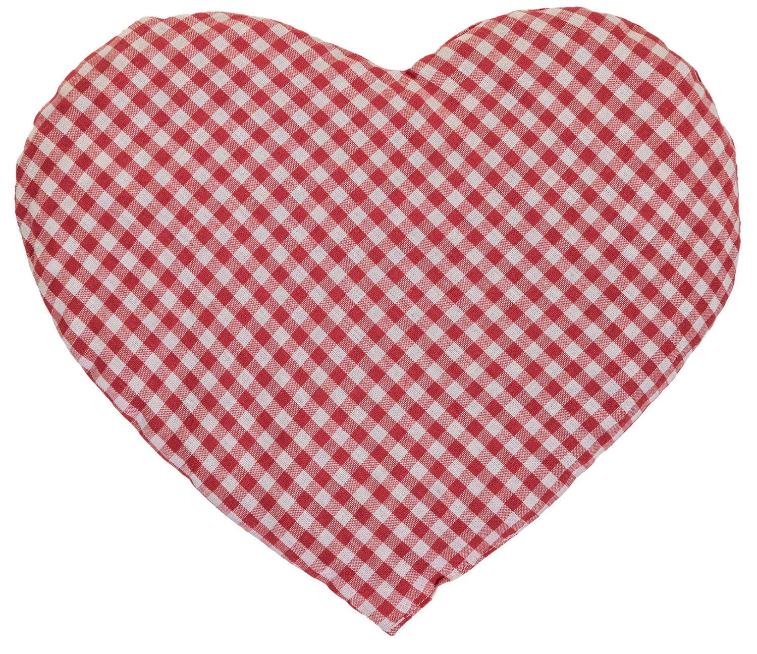 Dripio Kräuterkissen Herz 30x25cm – Aromakissen mit 8 Kräutern, rot-weiß