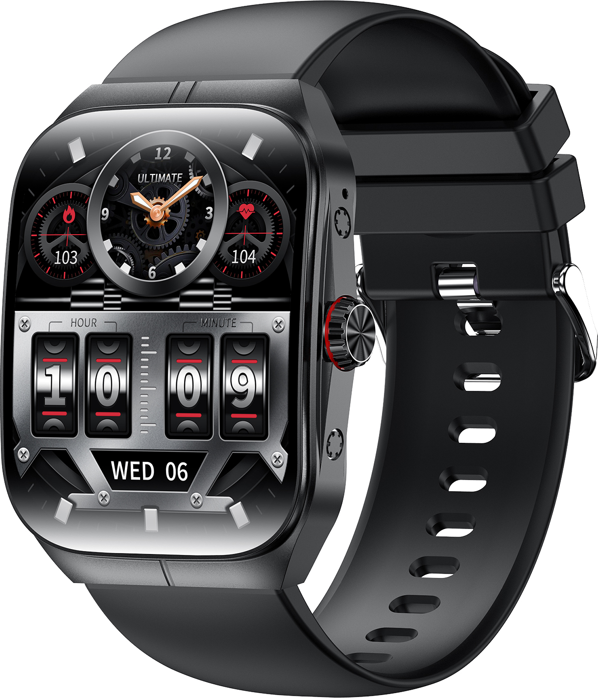 INF Smartwatch mit Herzfrequenz-, Blutdruck- und Blutsauerstoffmessung Schwarz 365821