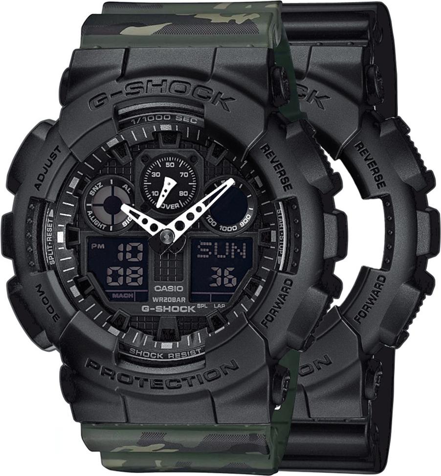 Zegarek Casio G-Shock SET GA-100-1A1ER + BEZEL 10358741 + PASEK 10561429 20BAR