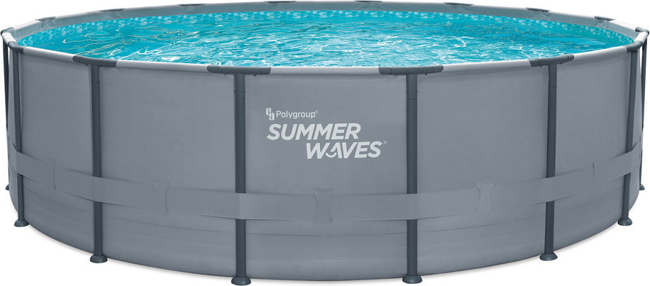 Summer Waves Elite Frame Pool nadzemný bazén kruhový kompletný set sivý Ø 488x122 cm