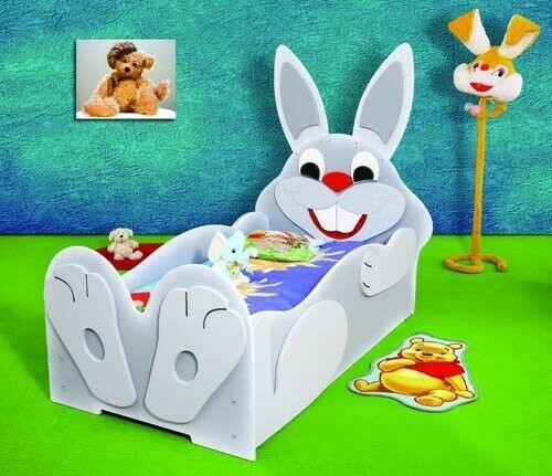 JV Möbel Kinderbett Hase Ausstattung grau JVMHase Ausstattung