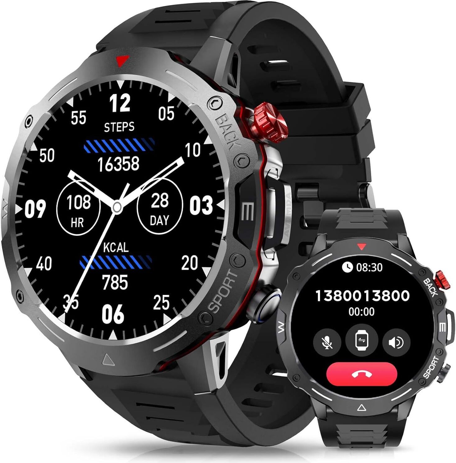 Smartwatch pánsky telefón funkcia srdcový tep, krvný tlak, monitorovanie spánku, hlasový asistent, pripomienka správy 120 + športové režimy fitness hodinky Android iOS