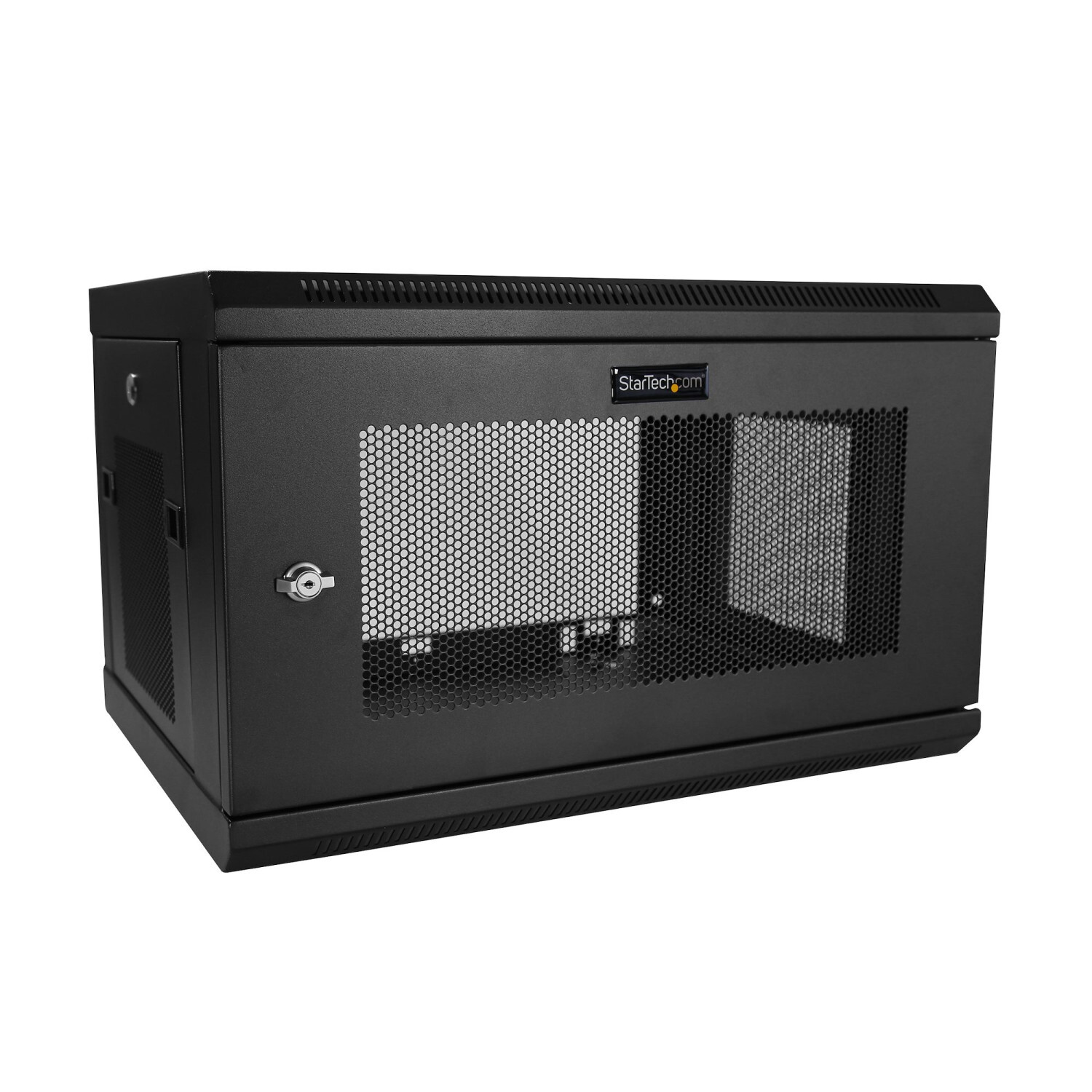 StarTech.com 6HE 19 Zoll Wand Netzwerkschrank - 2 Pfosten - 37,5cm tiefes - abschließbares Serverschrank - belüftetes IT/AV Rack mit Fachboden und Klettband - vormontiert - Wandmontiertes Regal - 6U - 90 kg - Sperrschloss - Verbessertes Kabelmanagement -