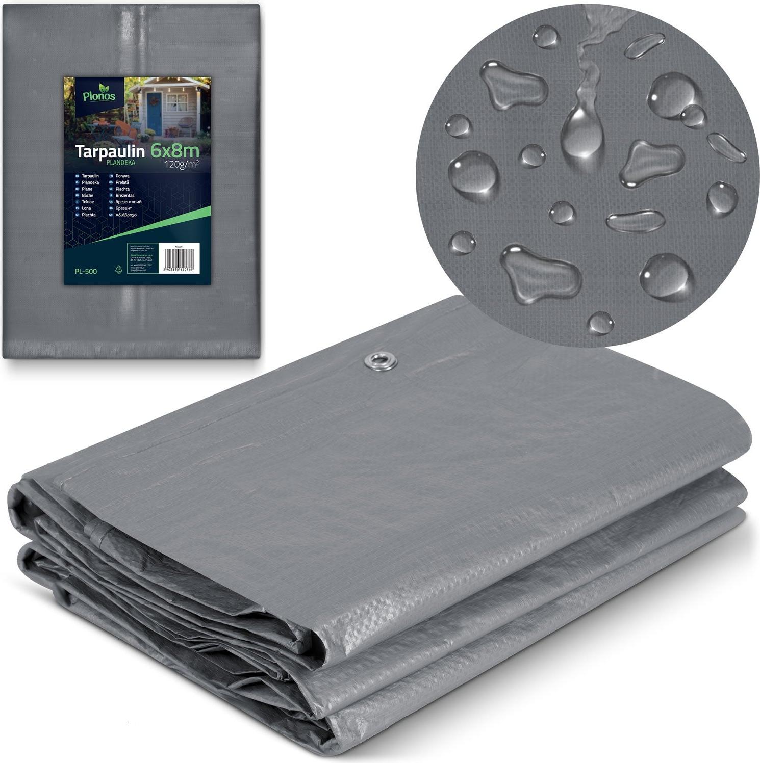B2X Strapazierfähige Plane 600 x 800 cm, 120 g/m² - Plonos PL-500
