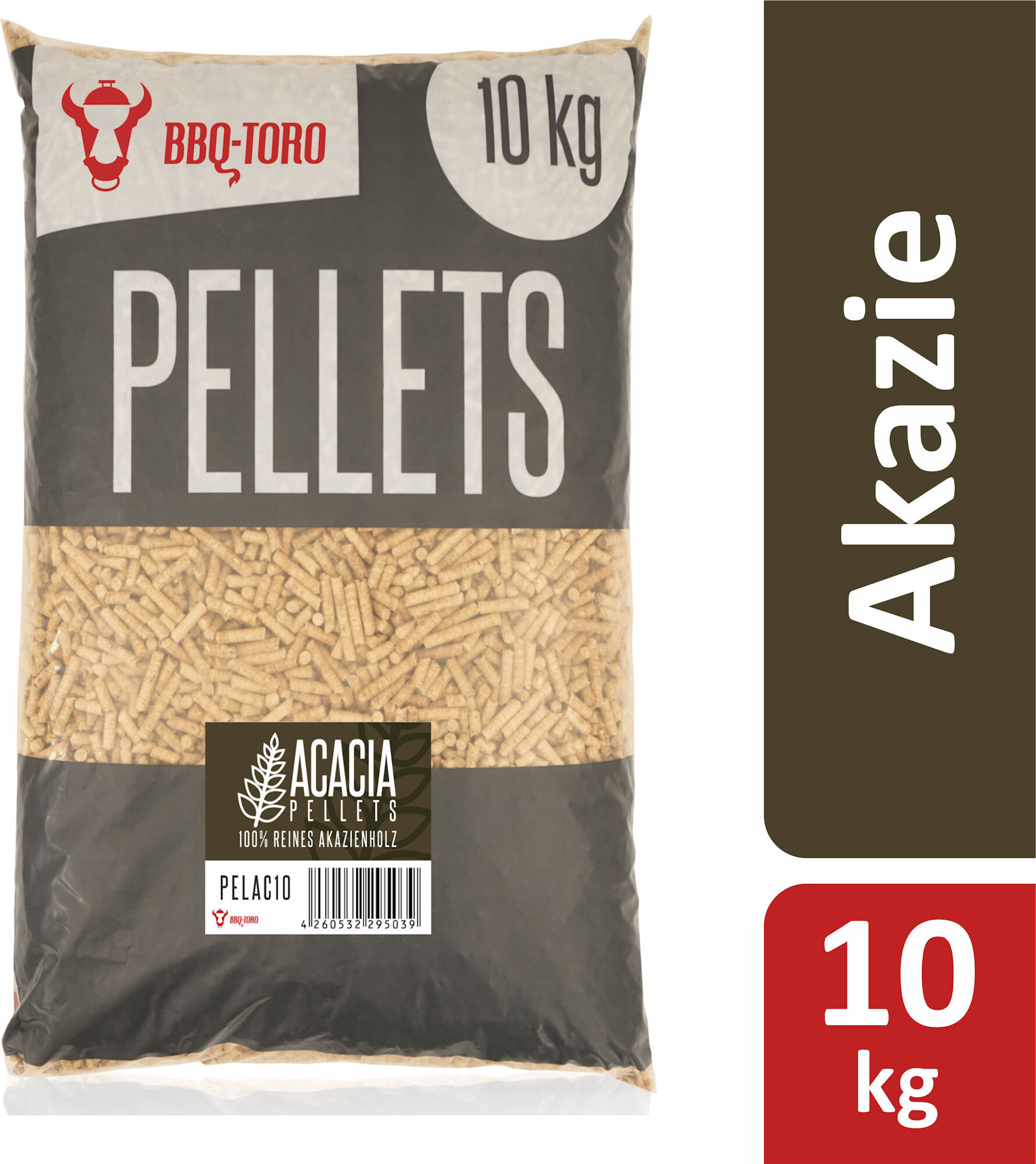 BBQ-Toro Acacia Pellets aus 100% Akazienholz, 10 kg, Grillpellets, Akazienpellets für Grill und mehr