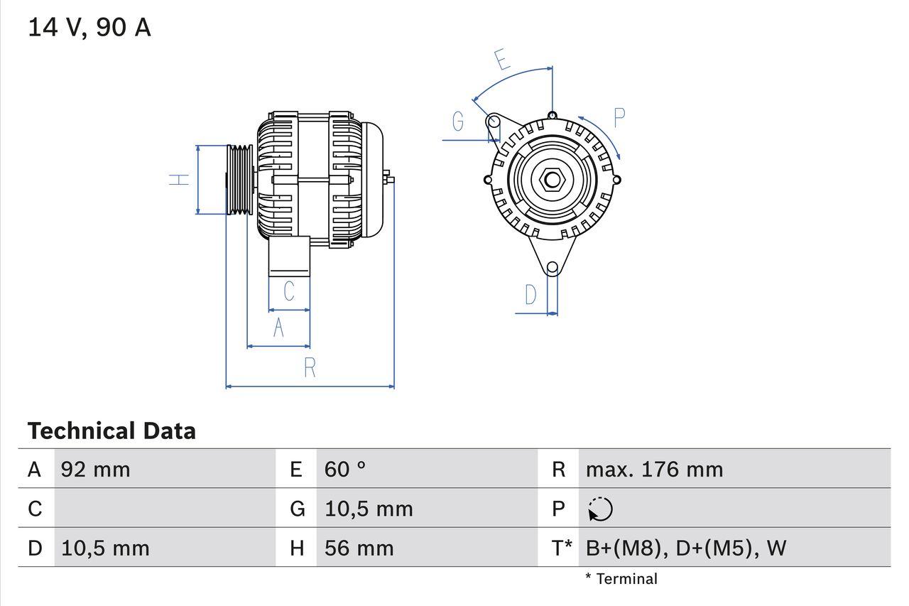 BOSCH 0 986 038 170 Generator x