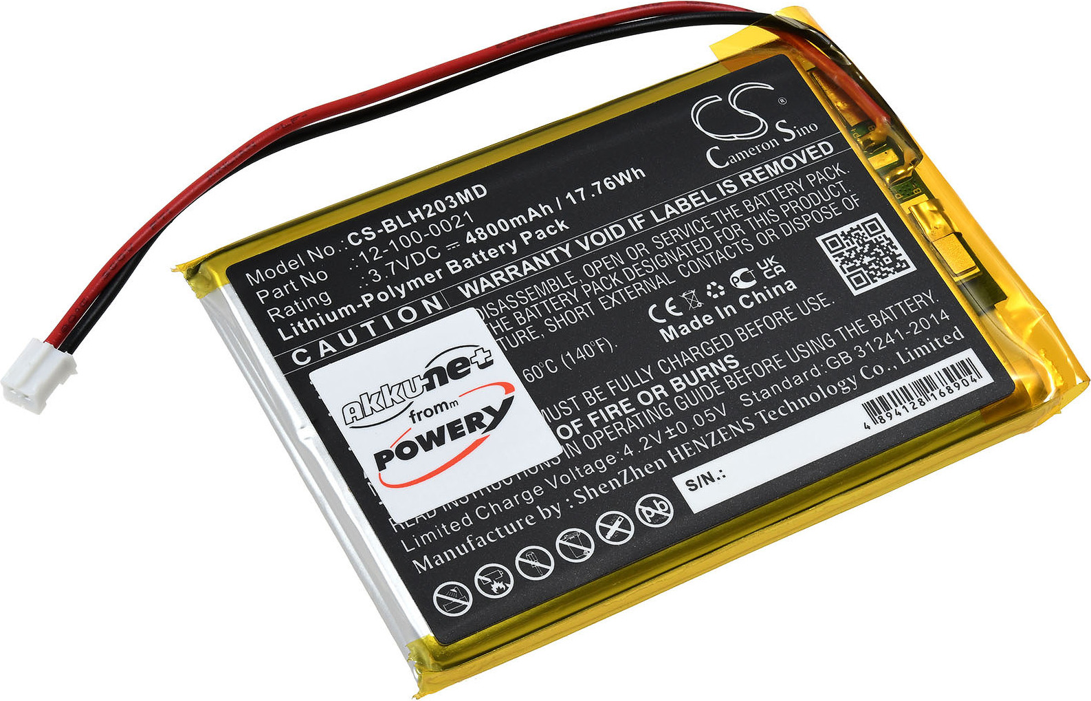 Powery Akku kompatibel mit Biolight Typ 12-100-0021 G1.69.BIO.999.1E