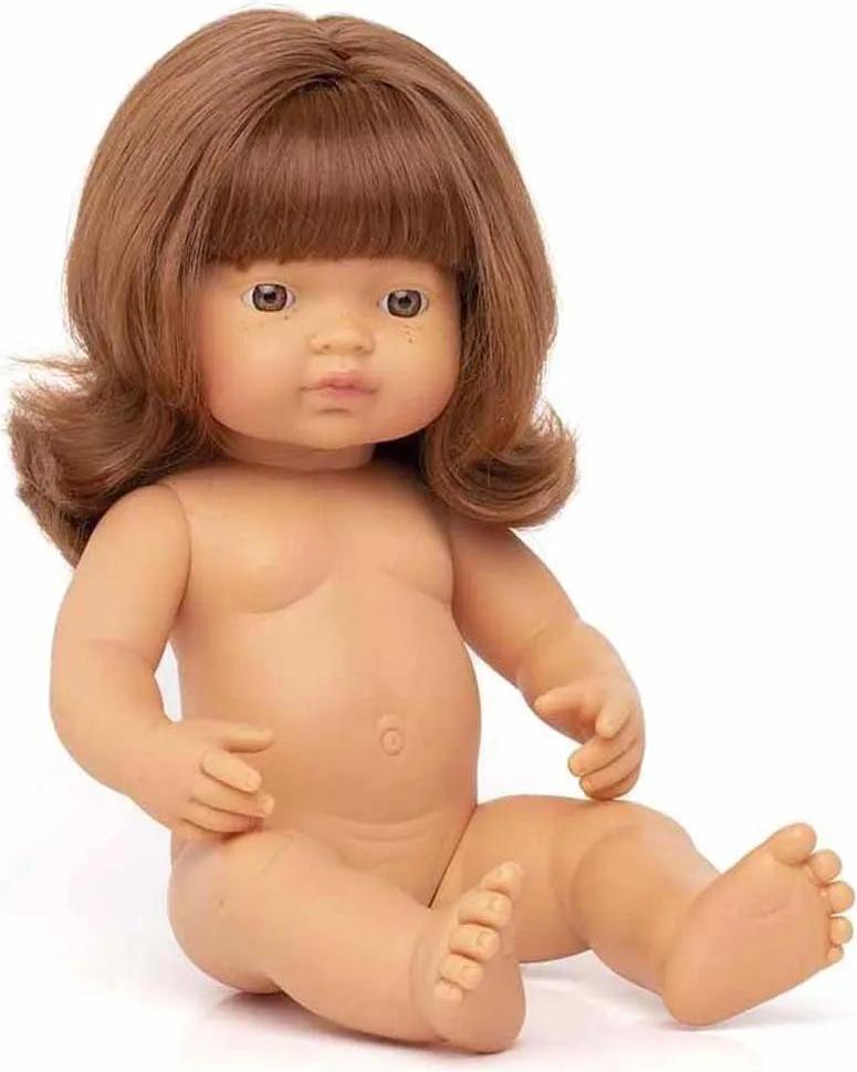 Miniland Puppe Mädchen rothaarig 38 cm 31050-UNIT
