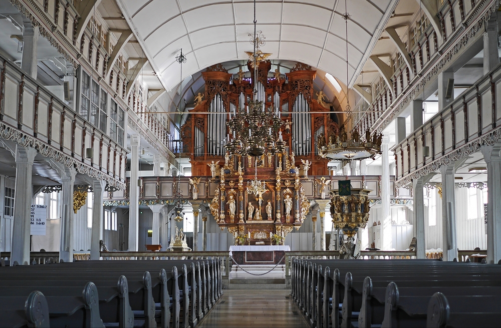 hansepuzzle 50203 - Marktkirche Puzzle, 500 Teile, Religion, 46,0 x 30,0cm mit hochwertiger Aufbewahrung, Kartonbox und wiederverschließbarem Beutel 40203