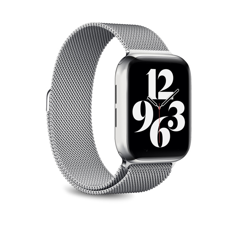 PURO Milánsky magnetický remienok Apple Watch 4/5/6/7/SE 44/45 mm (strieborný)