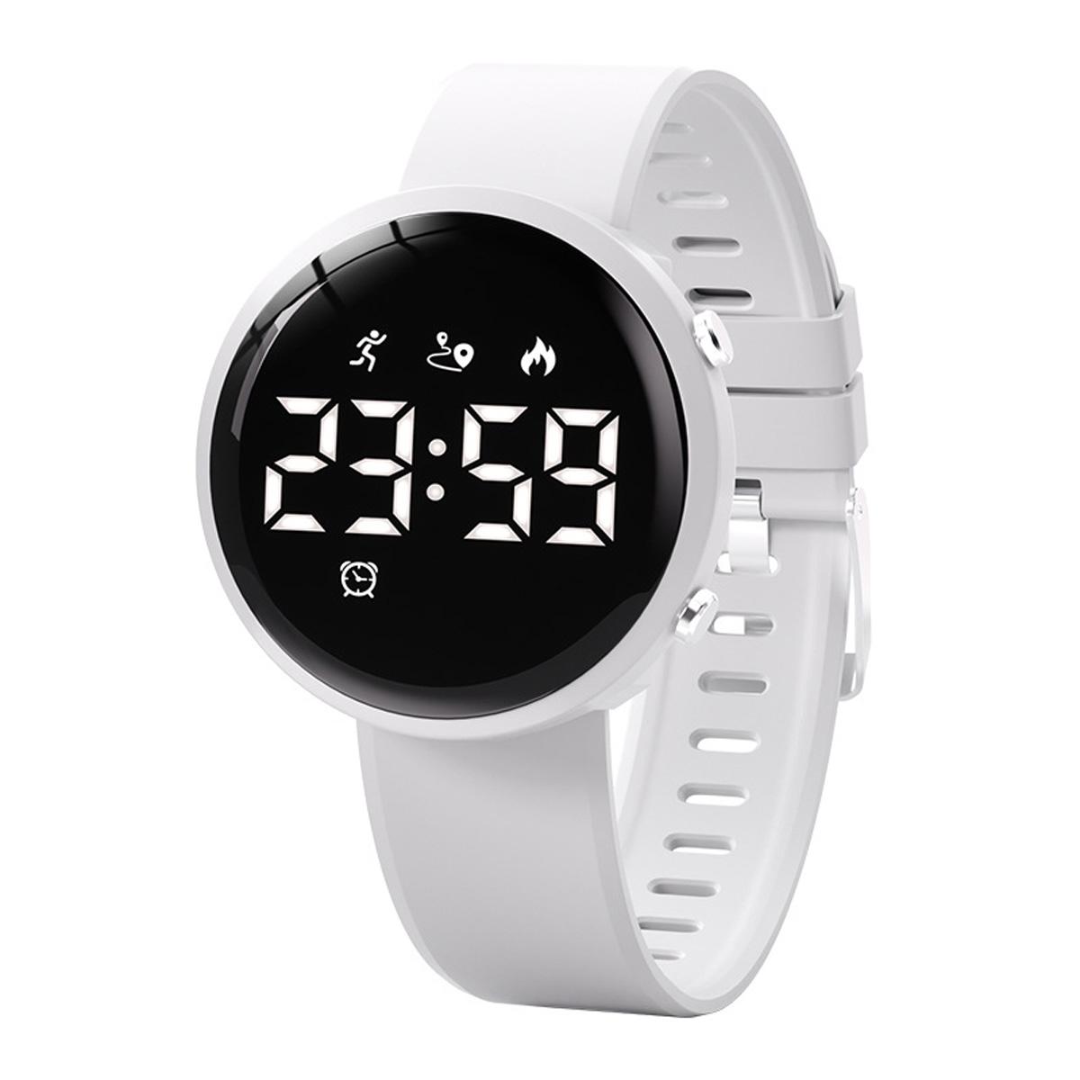 Dopwii Digitale watch für Kinder und Jugendliche,Armbanduhr Kinder Schritt, mit Schrittzähler Distanz Kalorien Stoppuhr Wecker,Weiß KAUF-WOHN-CE2340-029