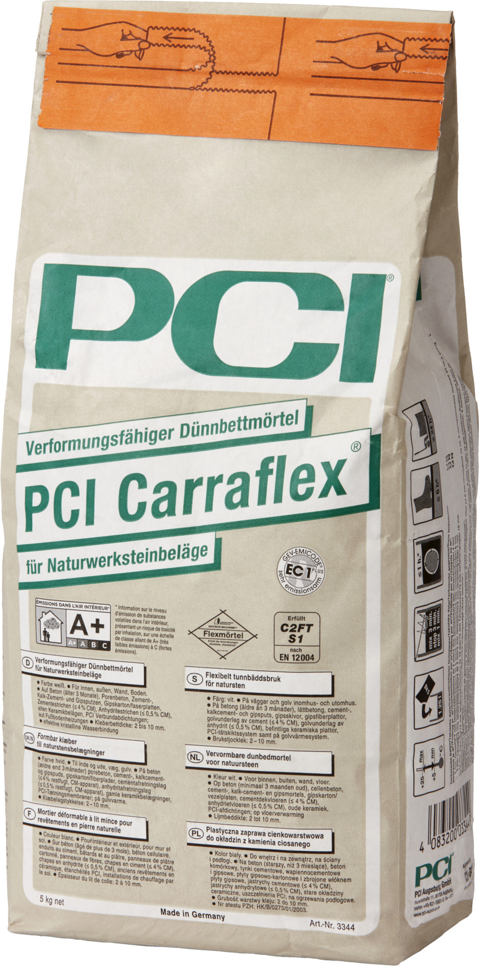 PCI Carraflex® Verformungsfähiger Dünnbettmörtel 5 kg 3344/9