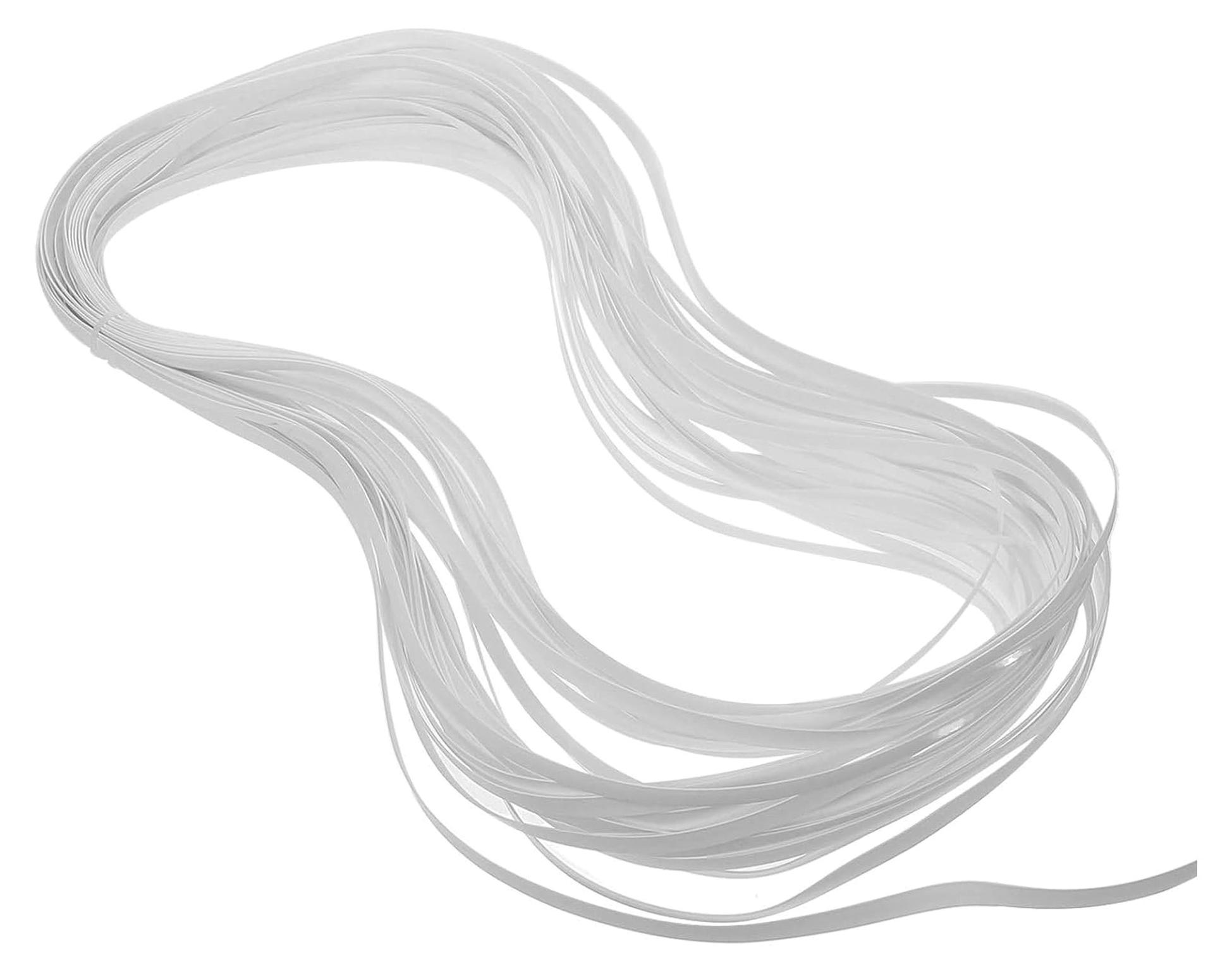 Markenlos 1 Rolle PE Kunststoff Rattan Reparaturmaterial Flaches Strapazierfähiges Flechtmaterial für Gartenmöbel und Stuhlflechtarbeiten Weiß