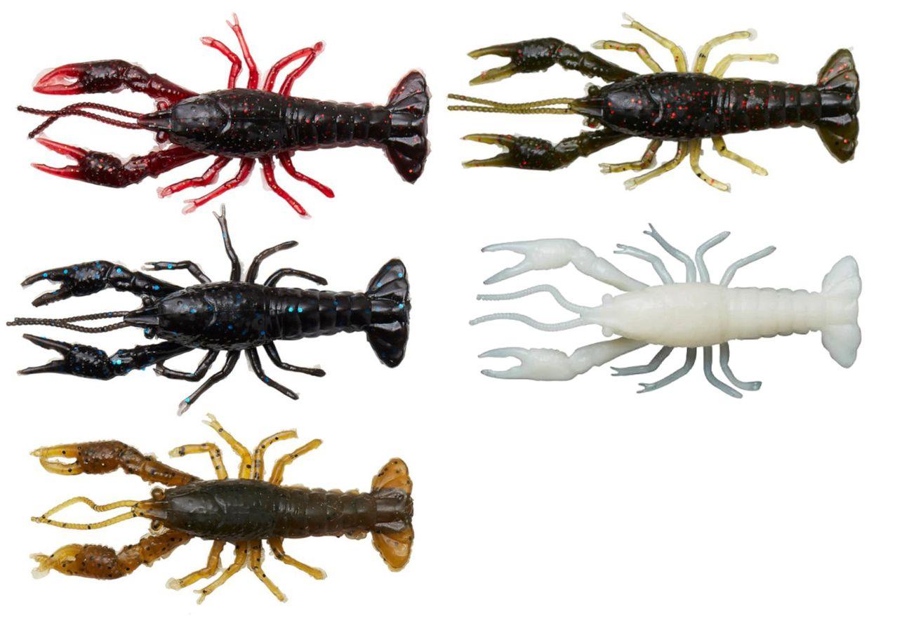Savage Gear Ned Craw 6,5cm 2,5g - 4 Gummikrebse, Farbe:Black & Red 77416