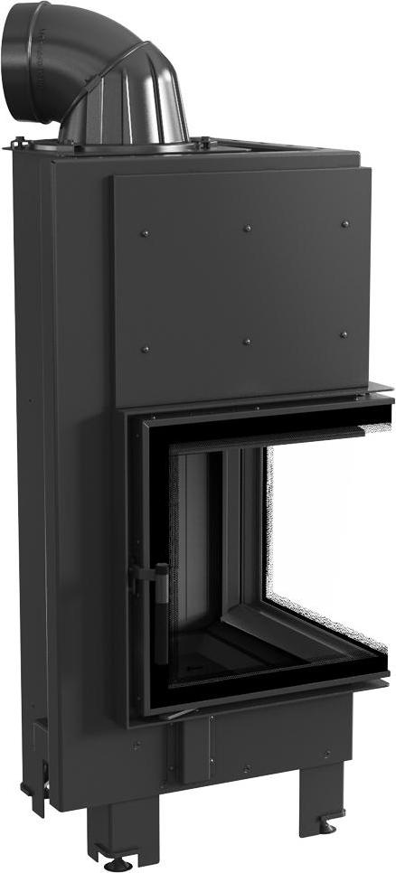 Oceľový krb KRATKI MBN pravý 8 kW Ø 200 čierny thermotec