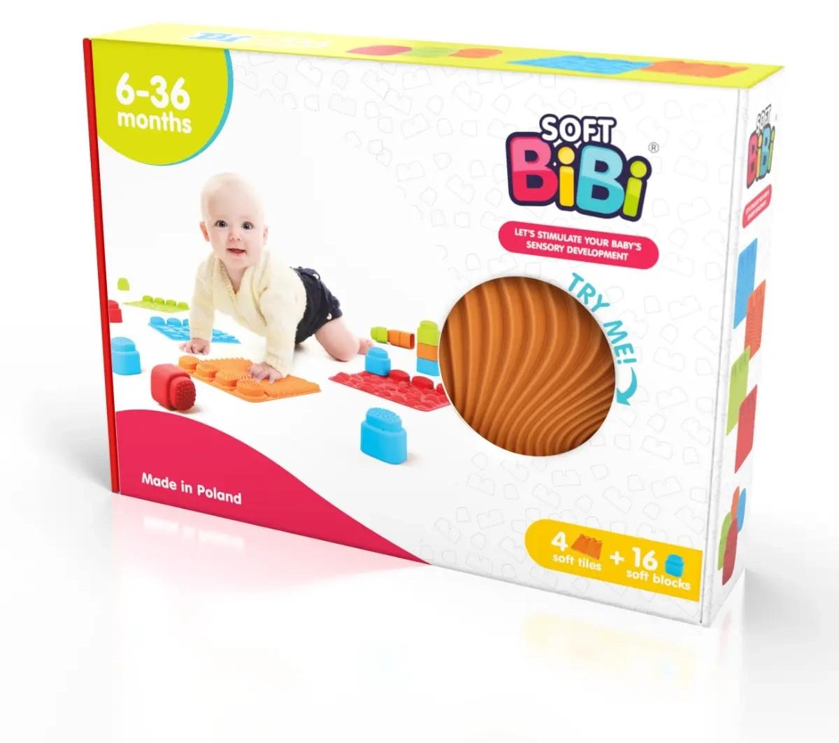Meli Sensory Paths Sensormatten mit 20 Teilen – Soft BiBi Set (4 Matten + 16 Textur-Steine), wasserfest, für 6–36 Monate, Entwicklungs- & Gleichgewichtstraining