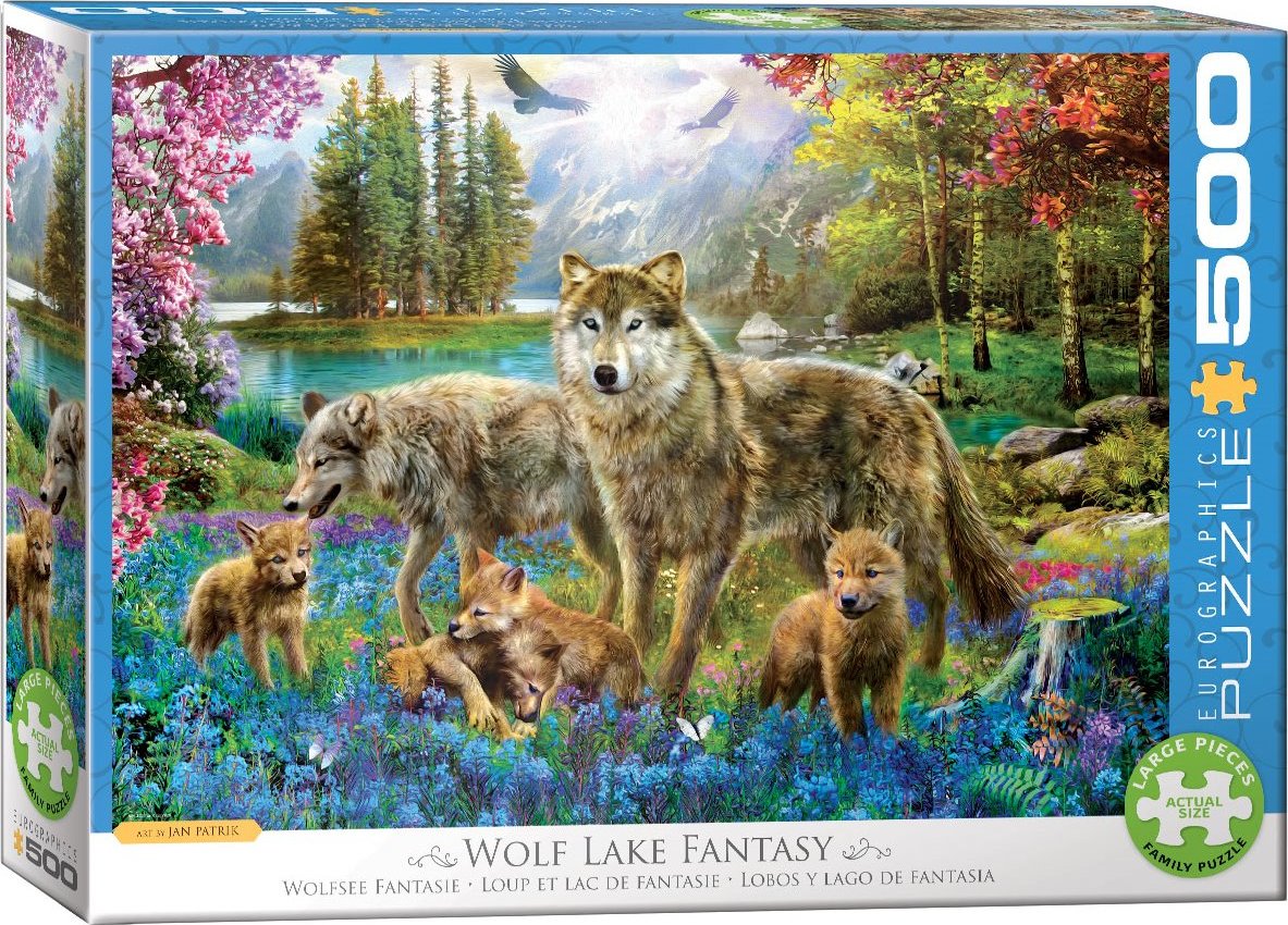 EUROGRAPHICS Puzzle Wolfsfamilie am See XL 500 Teile 1759104